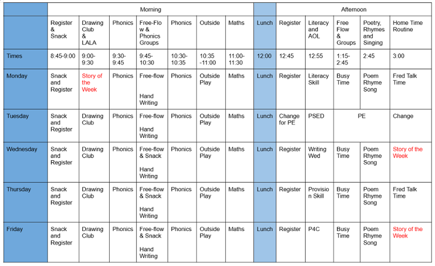 Rec Timetable